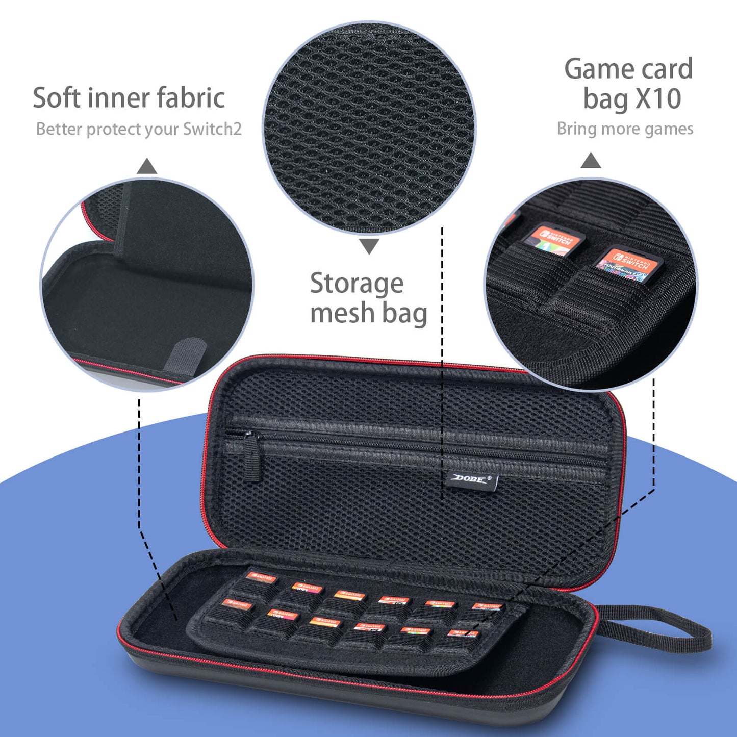 Switch 2 Carrying Case with Game Card Slots & 2 Switch 2 Screen Protectors – Hard Shell Switch 2 Case, Travel Organizer Switch 2 Carry Case, Must-Have Switch 2 Accessories Kit 2025