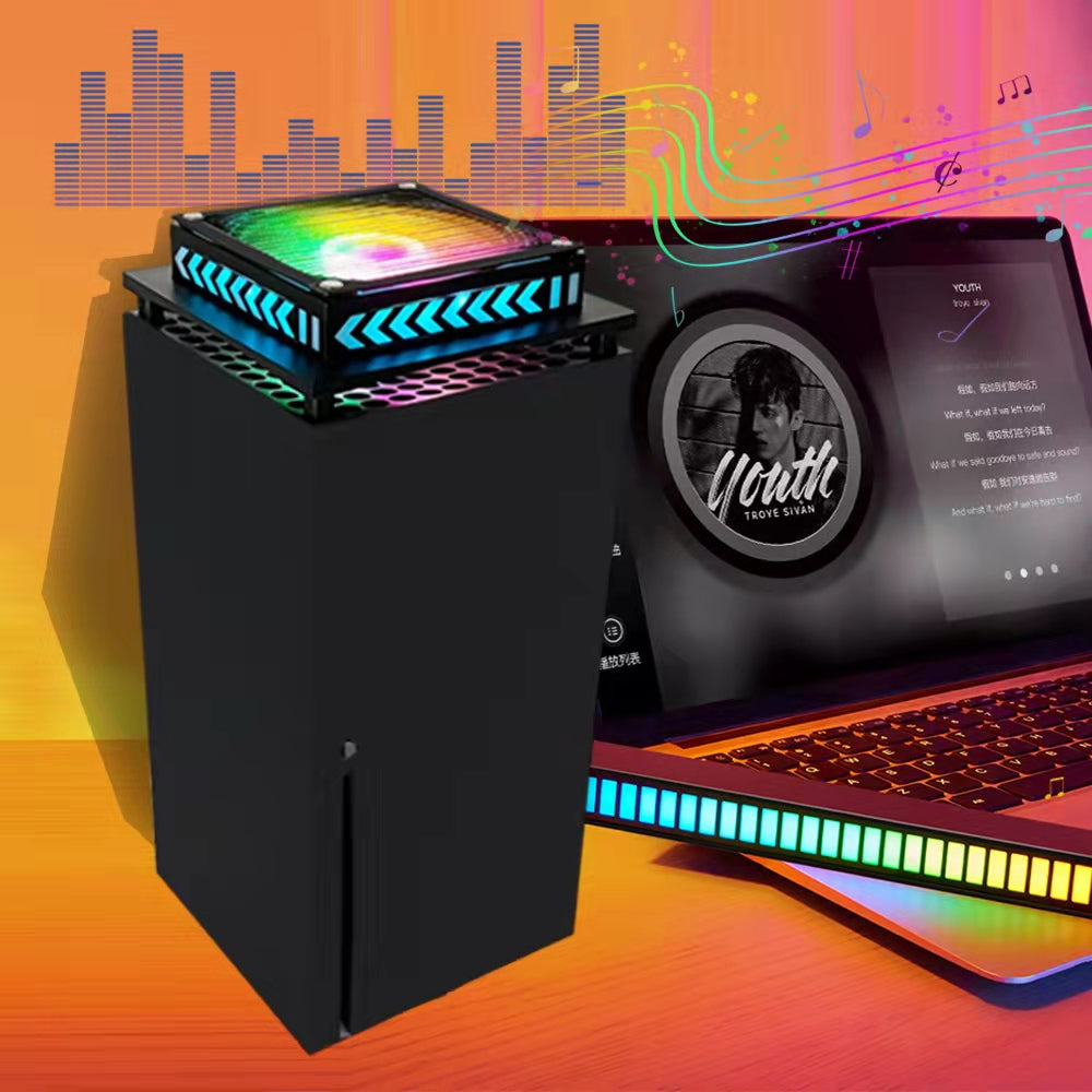 Xbox Series X LED Fan, Cooling Fan for Xbox Series X with LED RGB Light, USB Powered and Remote Control or App Control, Various Colorful LED Lights, Low Noise, Xbox Series X Accessories