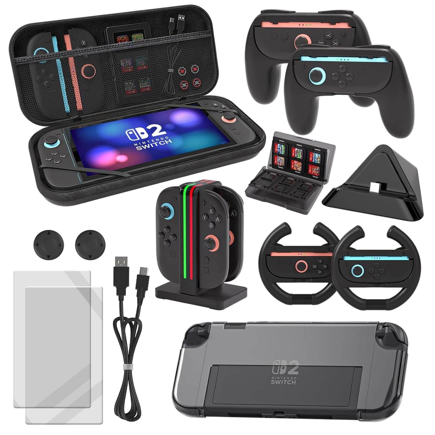Switch 2 Accessories 14-in-1 Travel Bundle