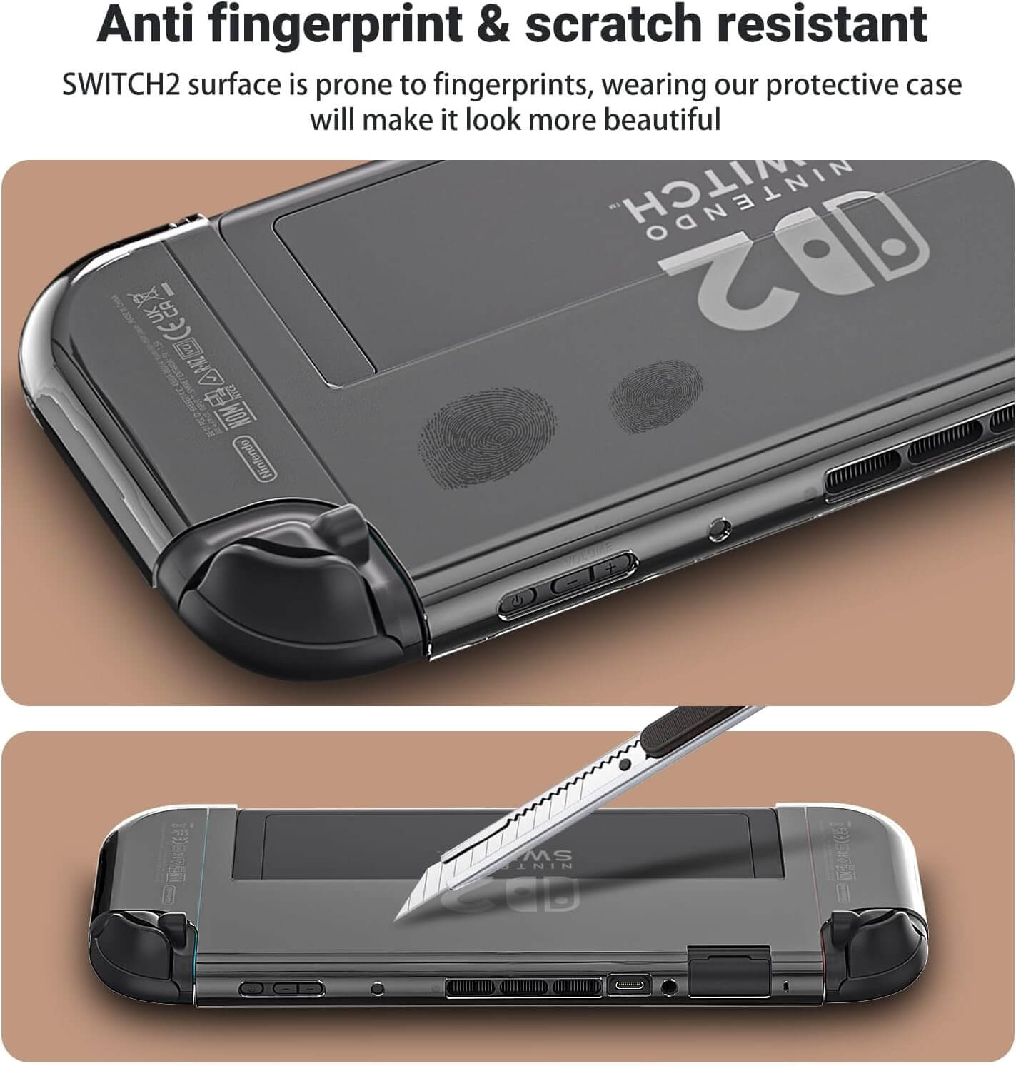 Switch 2 Protective Case Dockable, Crystal Clear Switch 2 Shell Case with Precision Cutouts, Slim & Durable Design