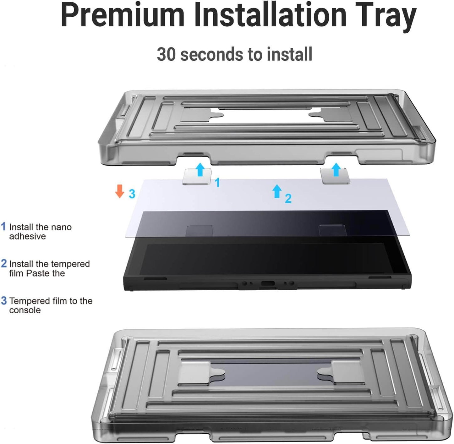 HEATFUN Switch 2 Screen Protector, Blue Light Blocking Tempered Glass Screen Protector for Switch 2, 9H Hardness, HD Clear, Anti-Fingerprint, Anti-Scratch, Eye Protection, Easy Installation - 2-Pack