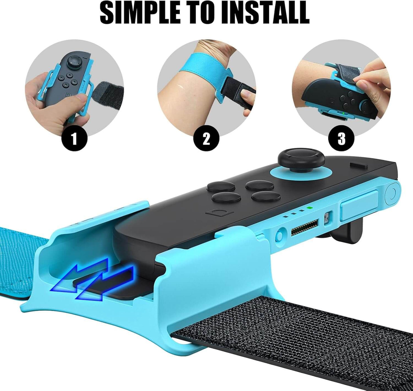 Switch 2 Wrist & Leg Straps 4-Pack - Adjustable Joy-Con 2 Bands for Adults/Teens/Kids | Compatible with Just Dance, Fitness & Zumba