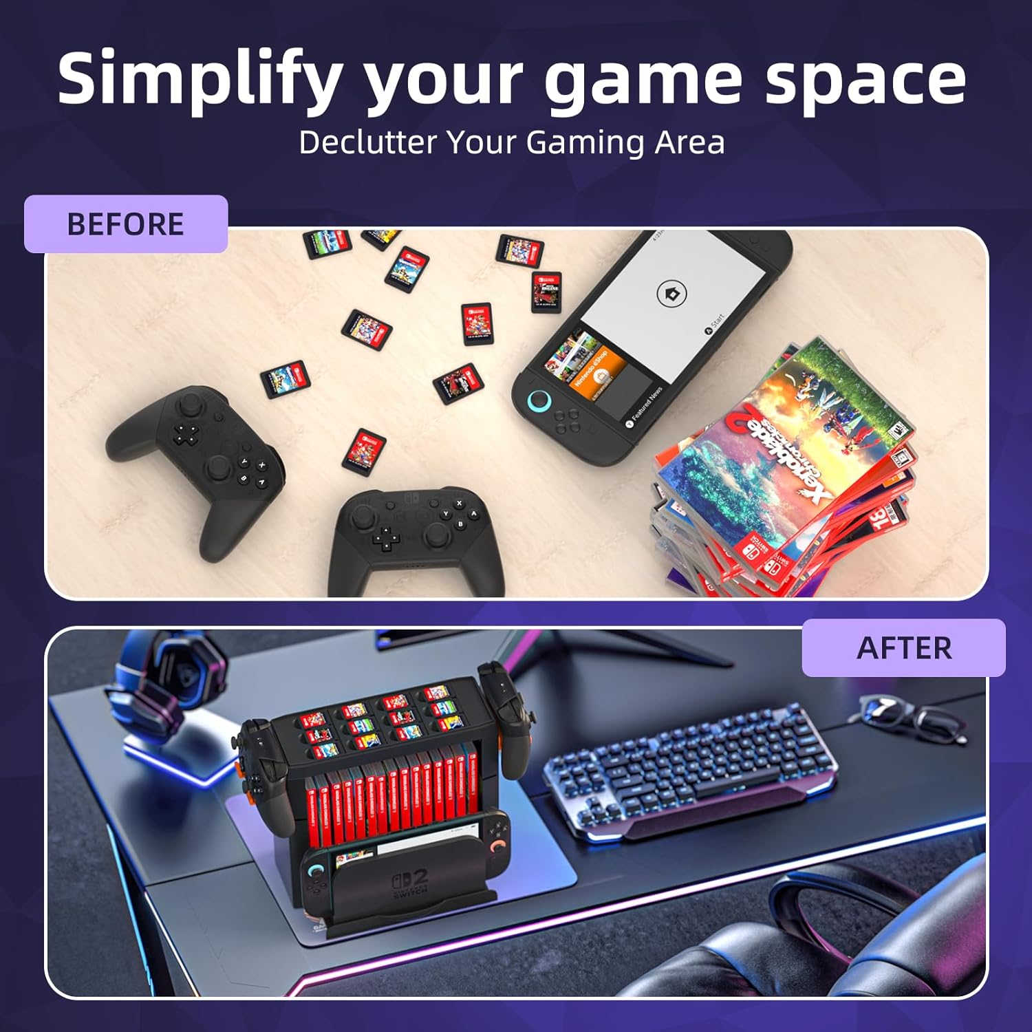 nintendo switch 2 game storage tower