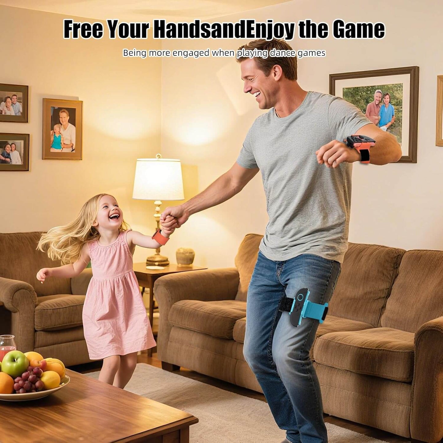 Switch 2 Wrist & Leg Straps 4-Pack - Adjustable Joy-Con 2 Bands for Adults/Teens/Kids | Compatible with Just Dance, Fitness & Zumba