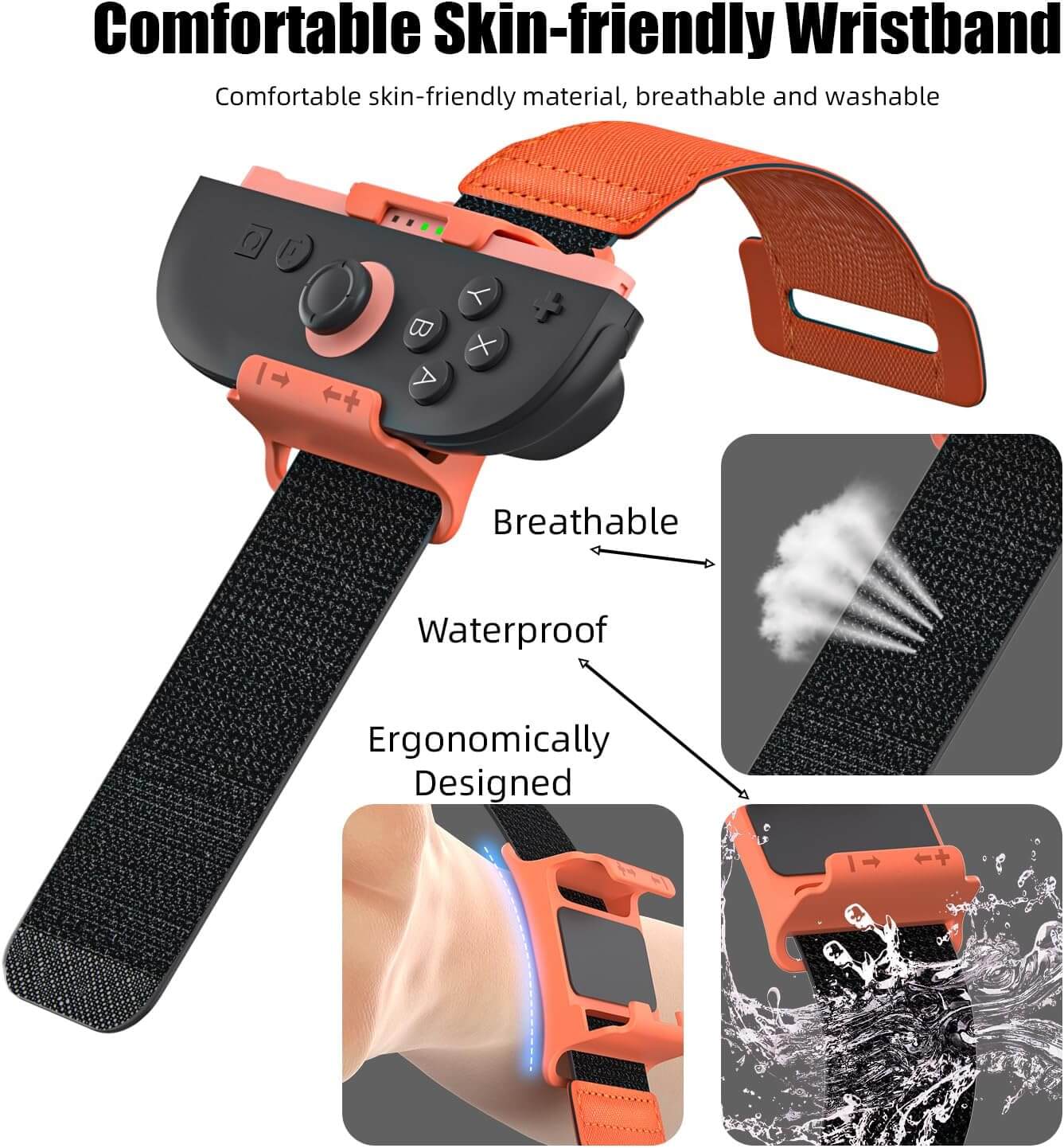 Switch 2 Wrist & Leg Straps 4-Pack - Adjustable Joy-Con 2 Bands for Adults/Teens/Kids | Compatible with Just Dance, Fitness & Zumba