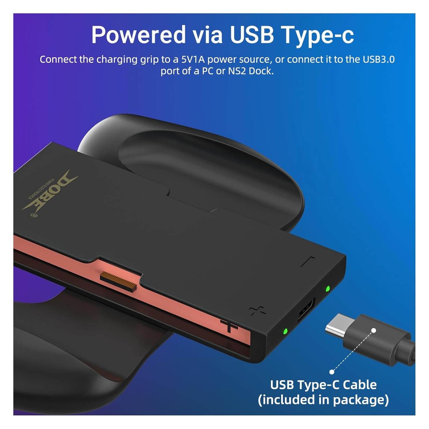 HEATFUN Magnetic Nintendo Switch 2 Charging Grip – Dual LED Joycon 2 Charging Grip for Seamless Play & Charge, Includes USB-C Cable – Compatible with Switch 2 Joycon Accessories Only