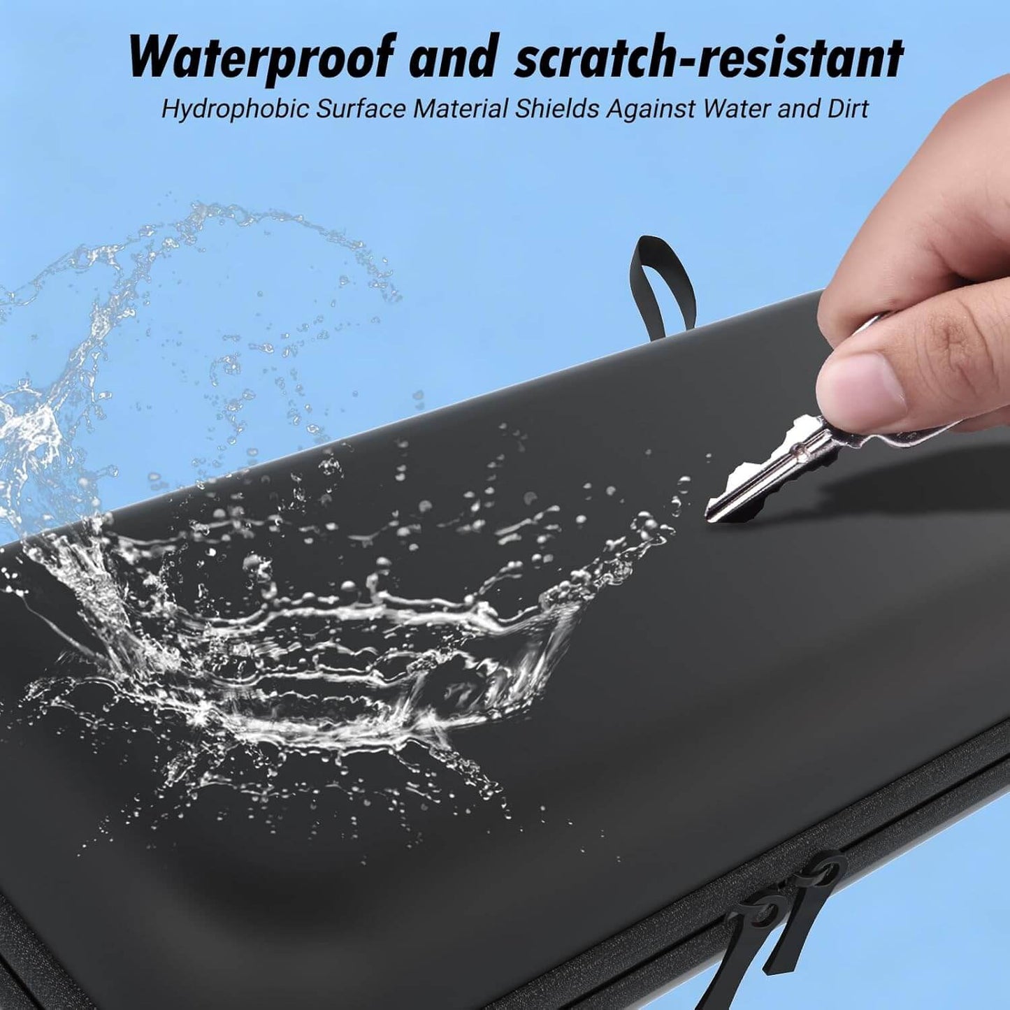 HEATFUN Switch 2 Carrying Case Upgraded Zipper, Minimalist Black Design, No Logo, Hard Shell Switch 2 Travel Case Holds Console and 12 Game Cards, Includes Screen Protector and Thumb Grips