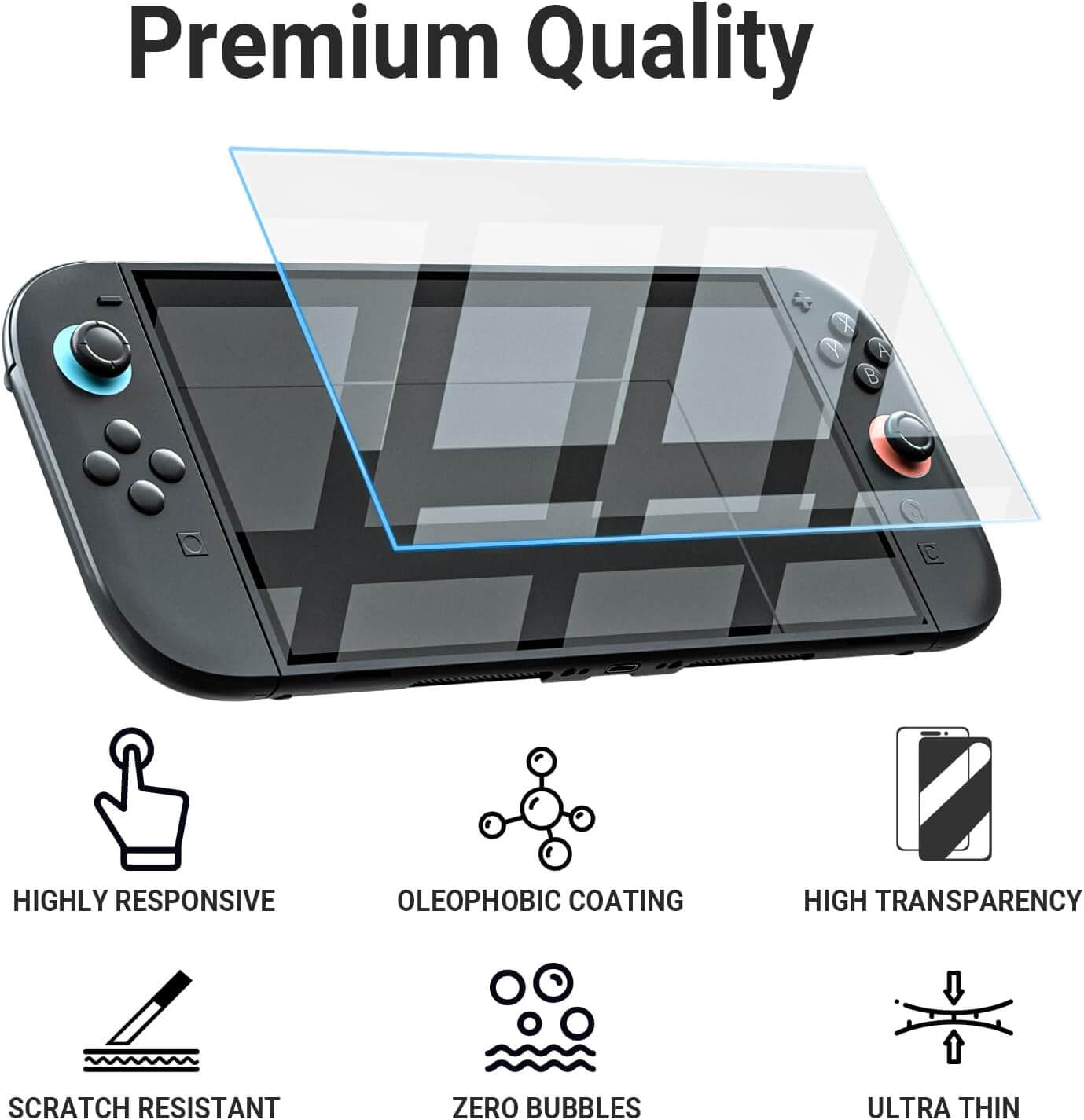 HEATFUN Switch 2 Screen Protector, Blue Light Blocking Tempered Glass Screen Protector for Switch 2, 9H Hardness, HD Clear, Anti-Fingerprint, Anti-Scratch, Eye Protection, Easy Installation - 2-Pack