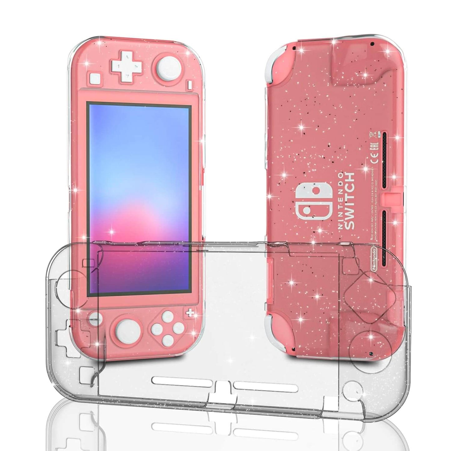 Switch lite Glitter Case, Clear Hard Glitter Case for Nintendo Switch lite