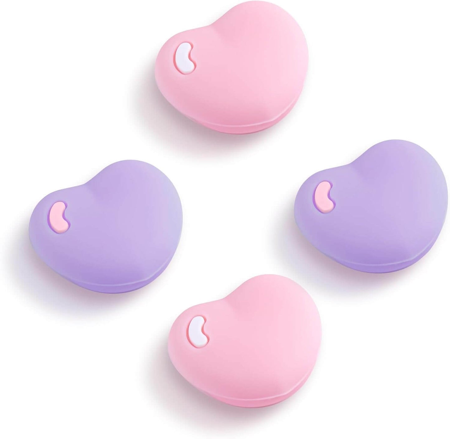 Silicone Joycon Thumb Grip Caps, Soft Joystick Cover Caps Compatible with Nintendo Switch/OLED/Switch Lite, 4PCS - Pink and Purple Heart