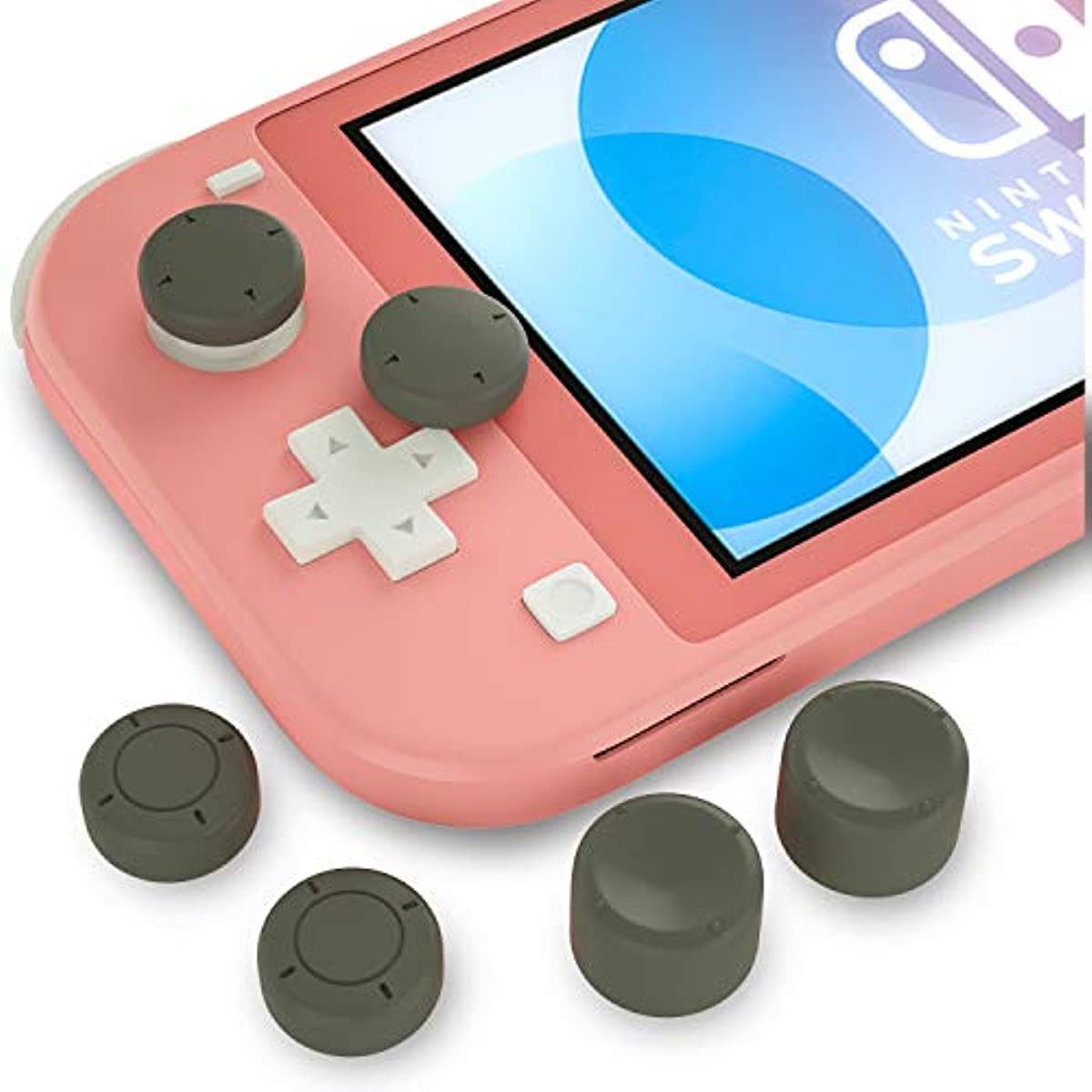 Switch Lite Thumb Grips, Different Sizes Soft and Comfortable Joystick Caps for Nintendo Switch Lite - Gray