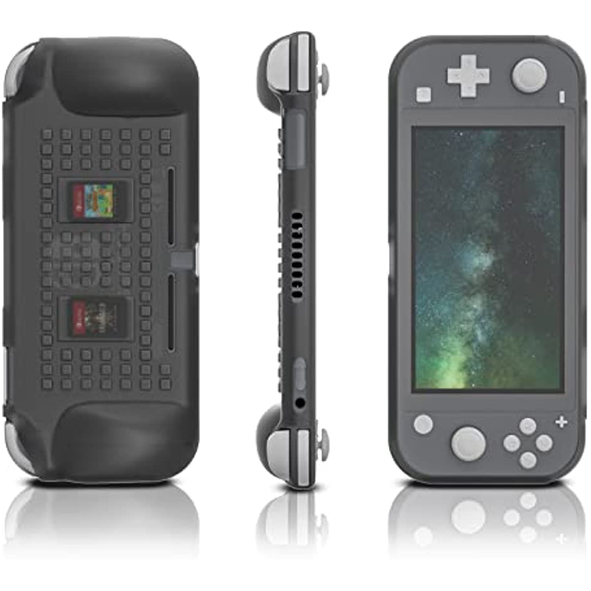 Switch lite Gray Case, Switch lite TPU Case, Comfortable Grip Case for Switch lite with Game Slots - Gray