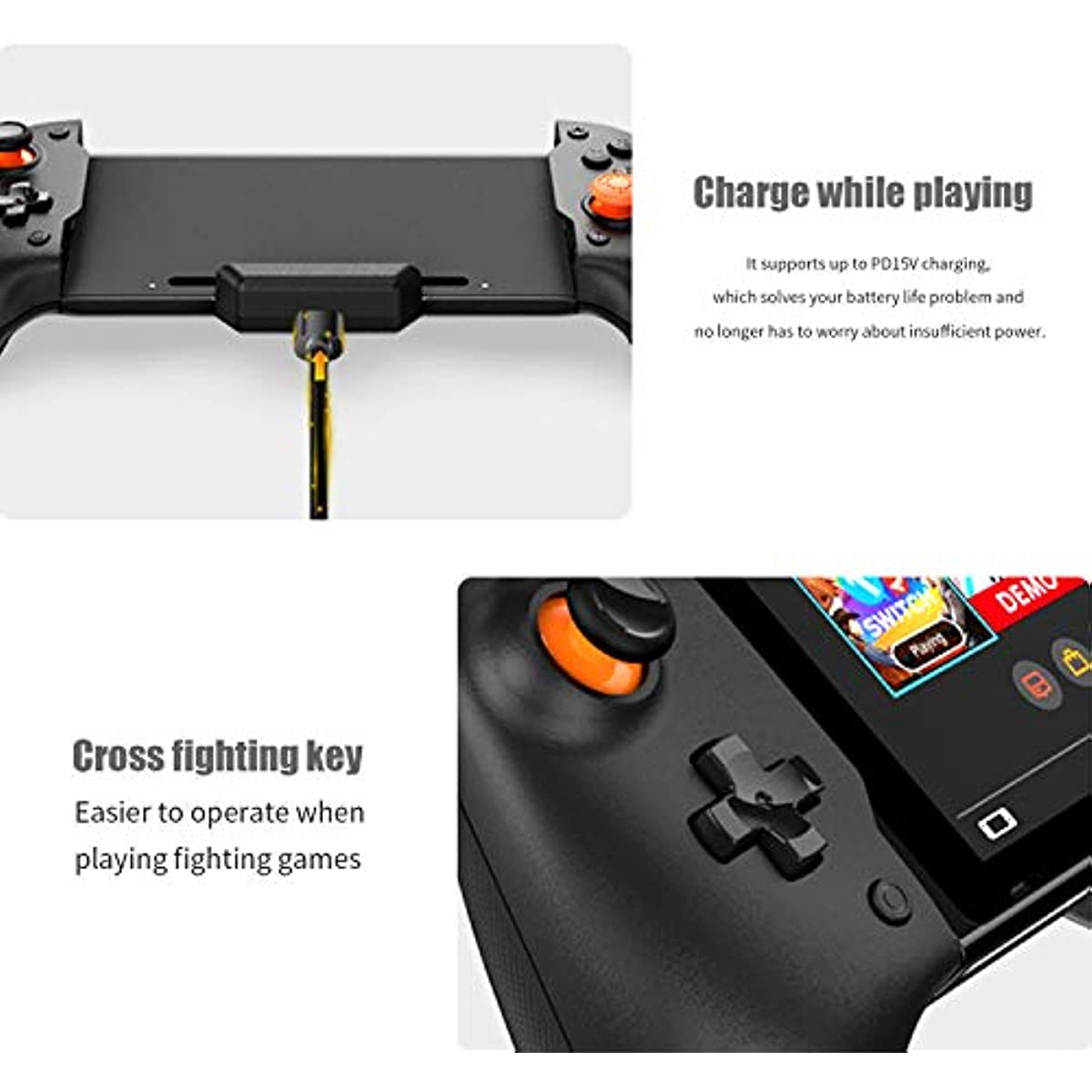 Wireless Controller Compatible with Nintendo Switch, Large Controller for Nintendo Switch with Precise Rocker, Dual Motor Shock Feedback and Screenshot