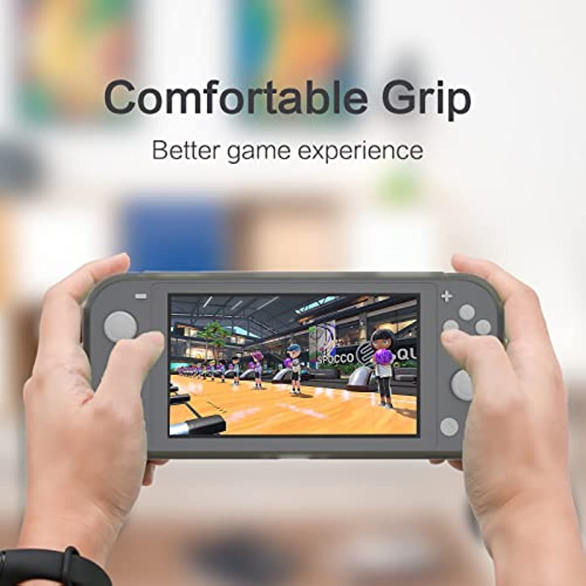 Switch lite Gray Case, Switch lite TPU Case, Comfortable Grip Case for Switch lite with Game Slots - Gray