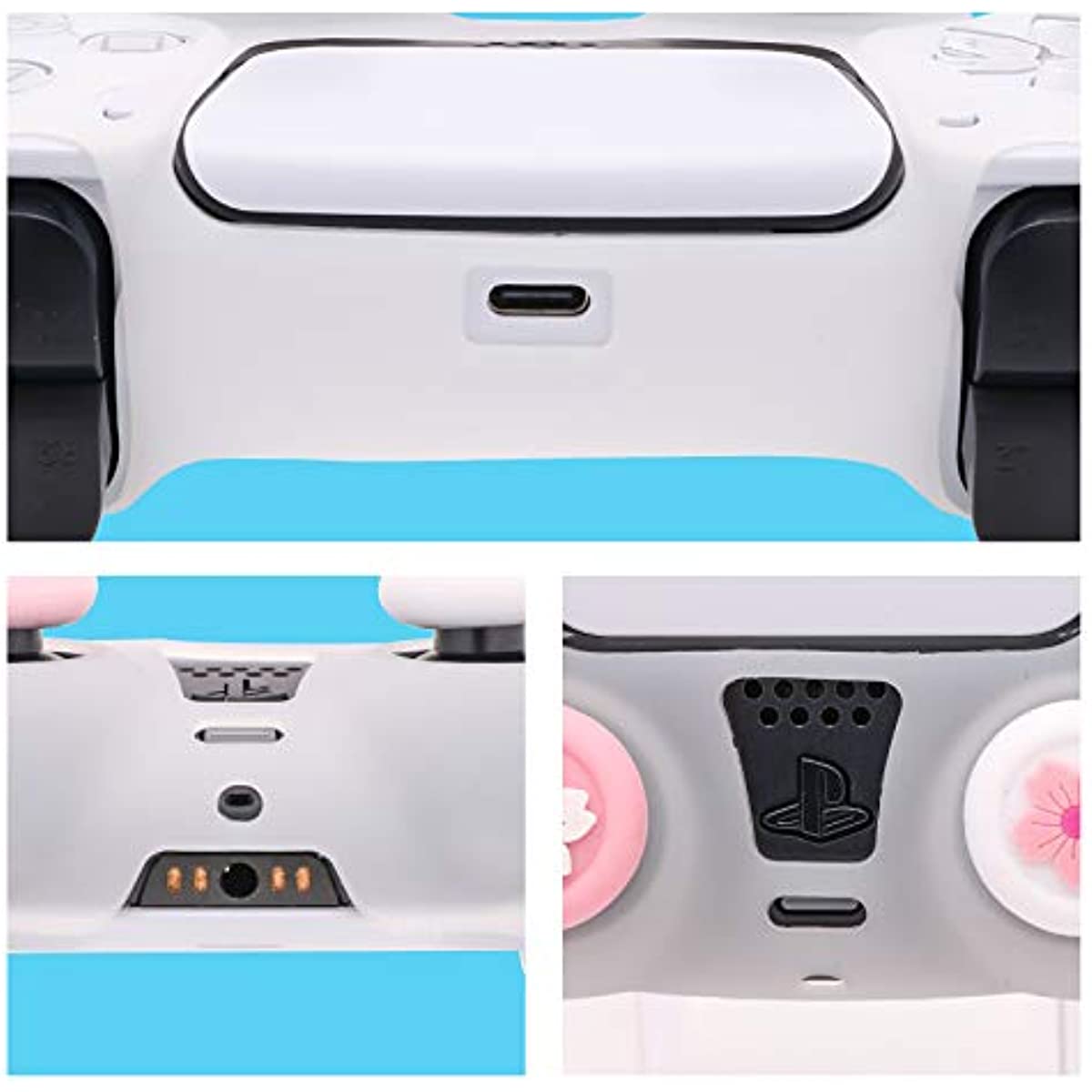 PS5 Controller Skin, PS5 Silicone Controller Case, Playstation 5 Controller Silicone Cover with 2 Thumb Grip Caps