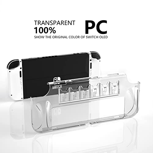 HEATFUN Switch OLED Case, Switch OLED Protective Cover with 6 Game Card Slots, Switch OLED Hard Shell Grip Case