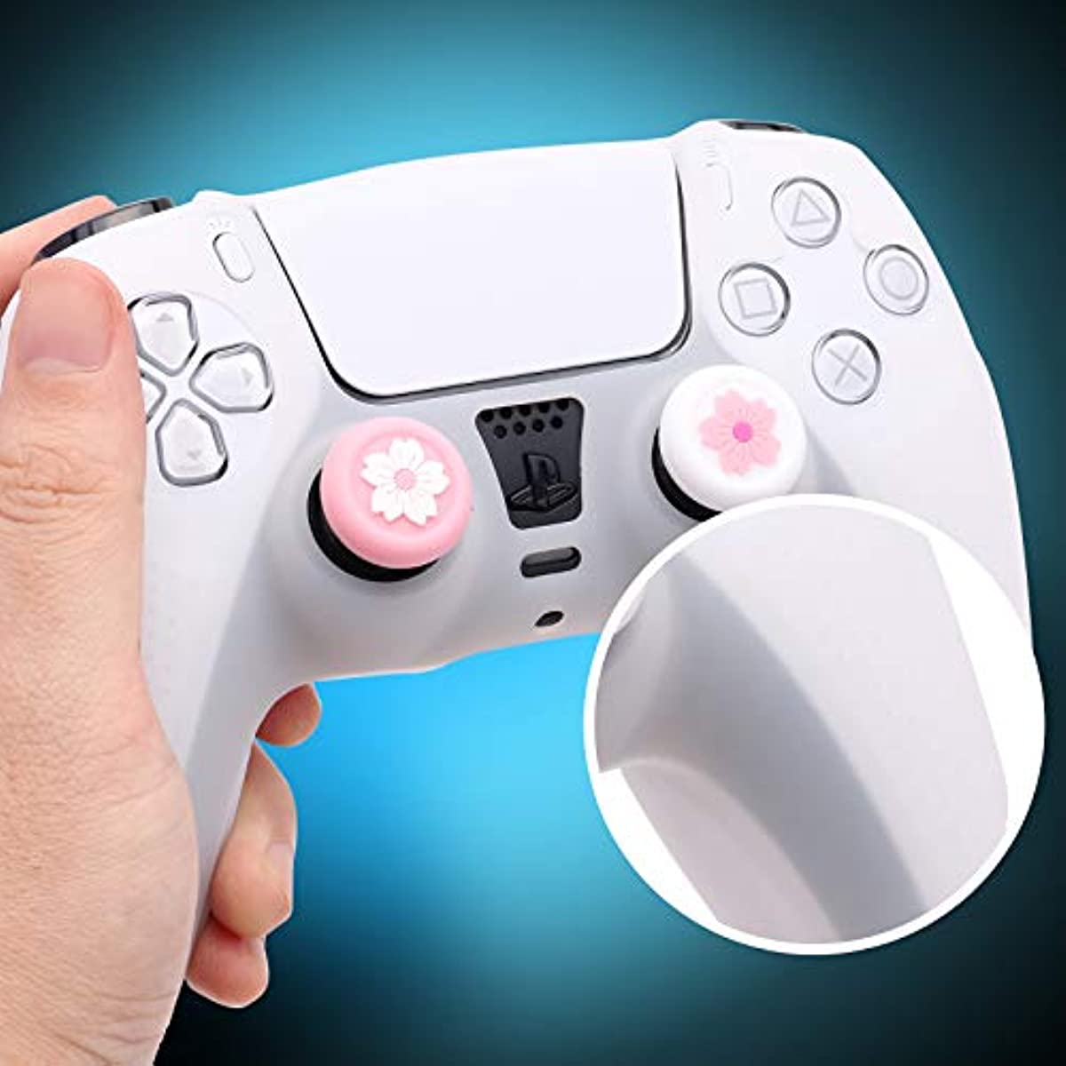 PS5 Controller Skin, PS5 Silicone Controller Case, Playstation 5 Controller Silicone Cover with 2 Thumb Grip Caps