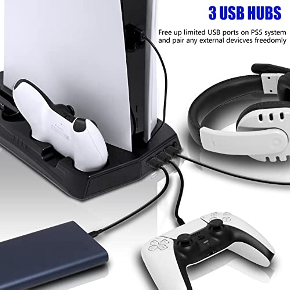ps5 charger stand with usb