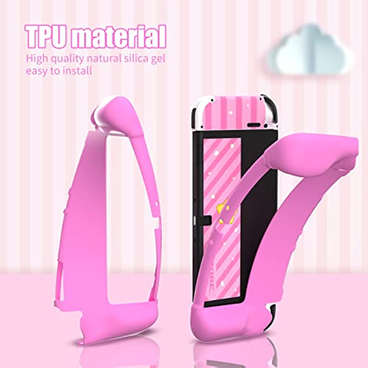 nintendo switch oled tpu case pink