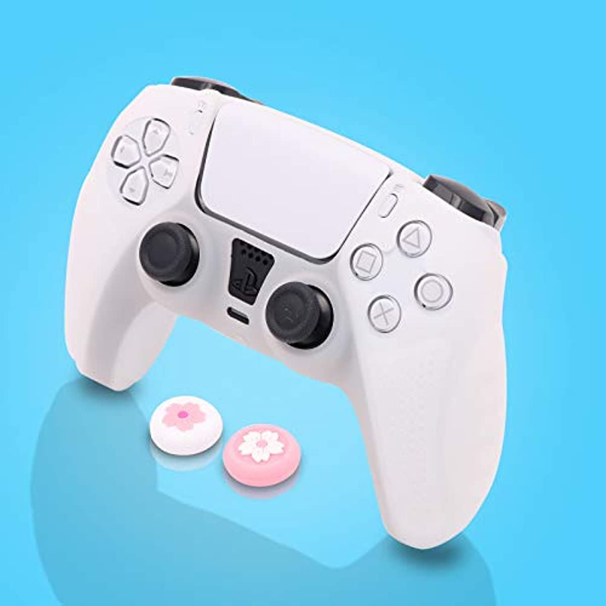 PS5 Controller Skin, PS5 Silicone Controller Case, Playstation 5 Controller Silicone Cover with 2 Thumb Grip Caps