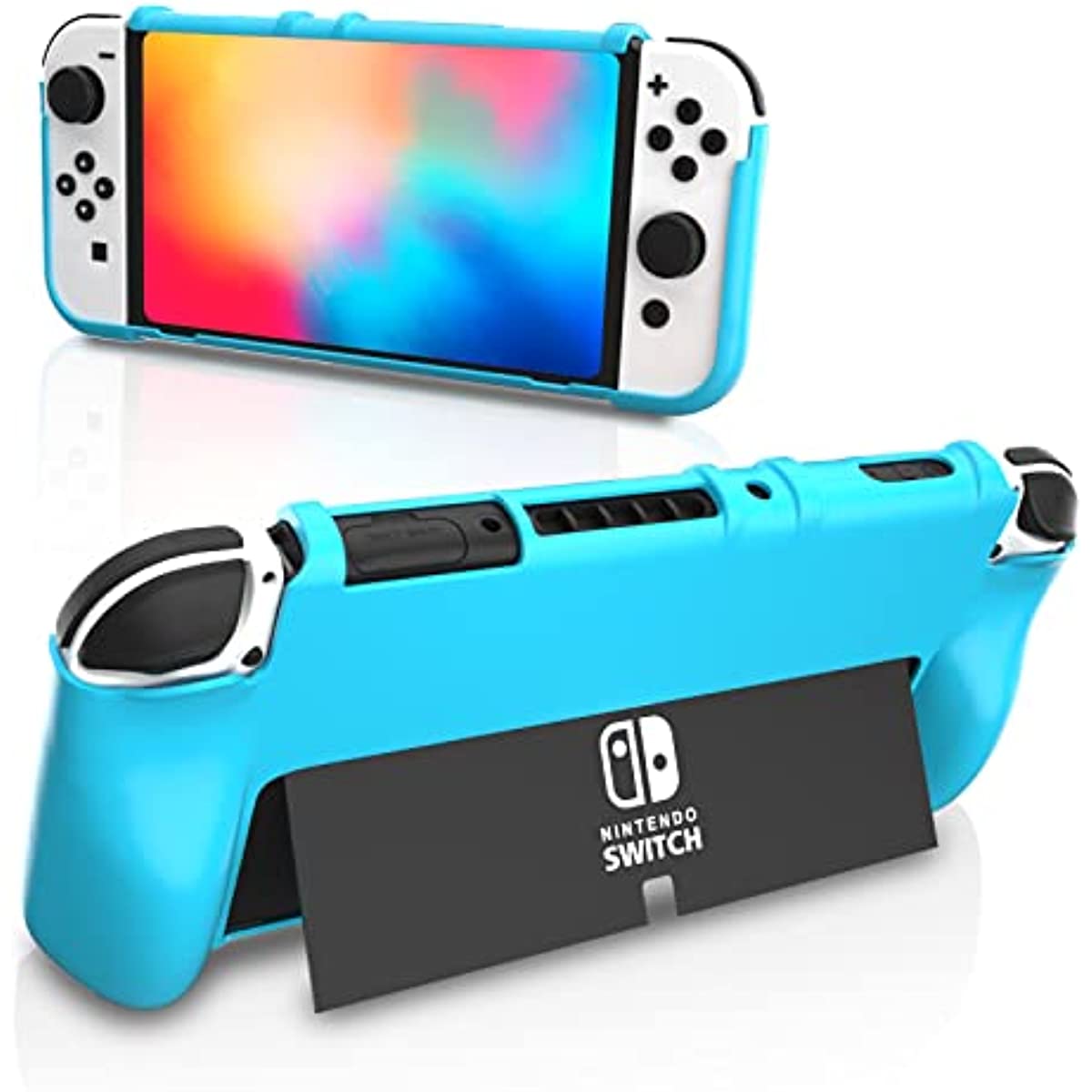 nintendo switch oled grip case blue