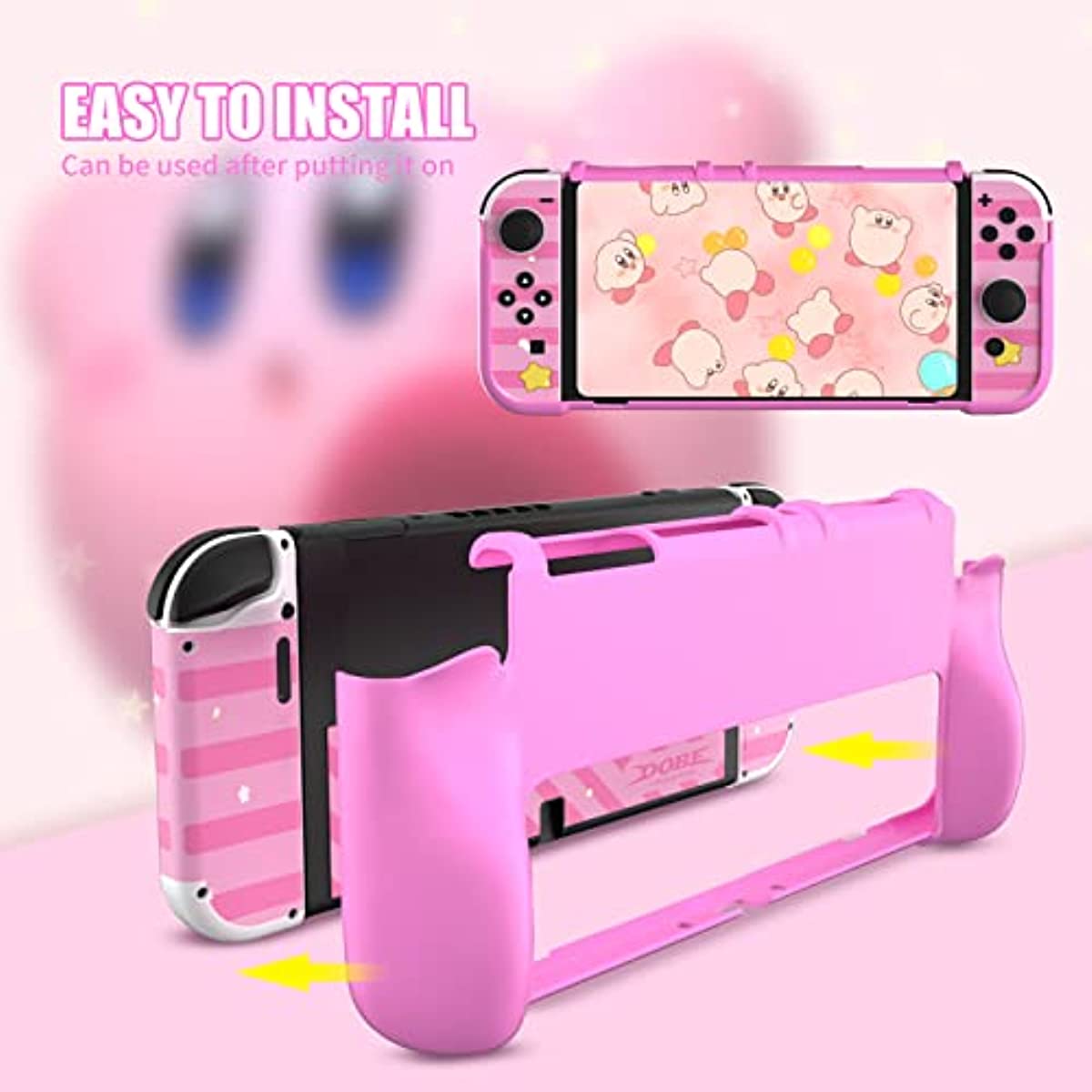 nintendo switch oled grip case pink