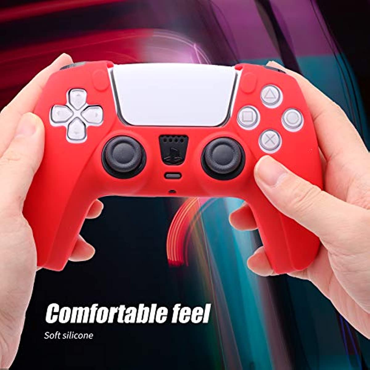 PS5 Controller Skin, Playstation 5 Controller Accessories, PS5 Controller Cover - Red