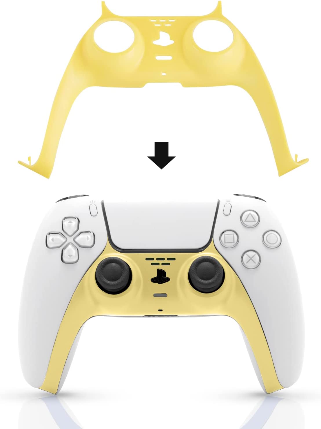 PS5 Controller Faceplate, PS5 Yellow Accessories, Decoration for PS5 Dual Sense Controller - Light Yellow