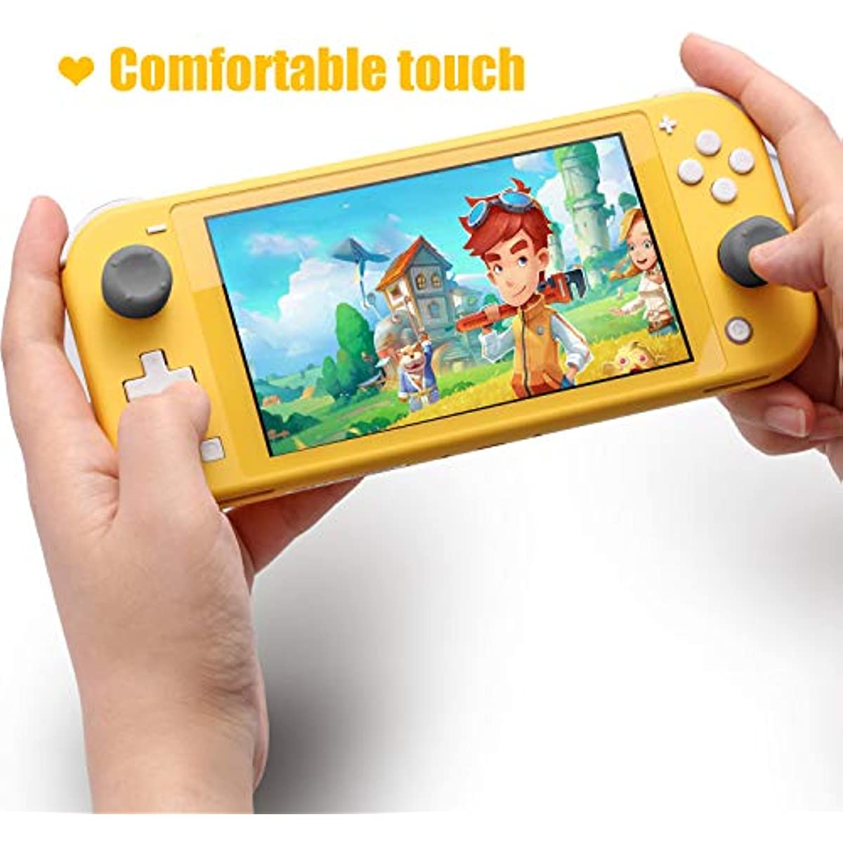 Switch Lite Thumb Grips, Different Sizes Soft and Comfortable Joystick Caps for Nintendo Switch Lite - Gray