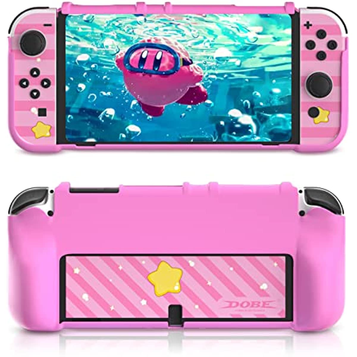 nintendo switch oled pink grip case