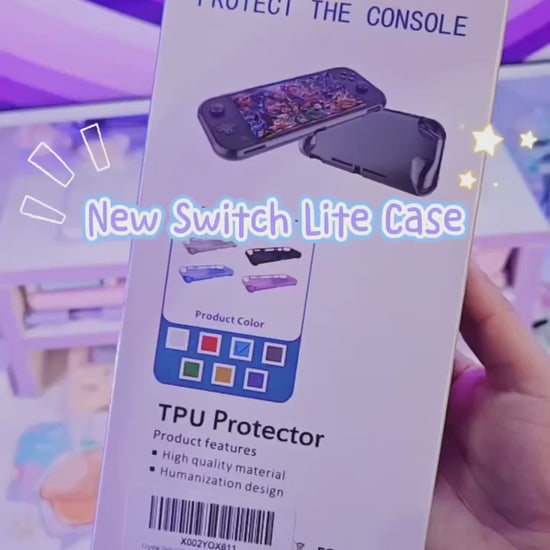 nintendo switch lite glitter case blue