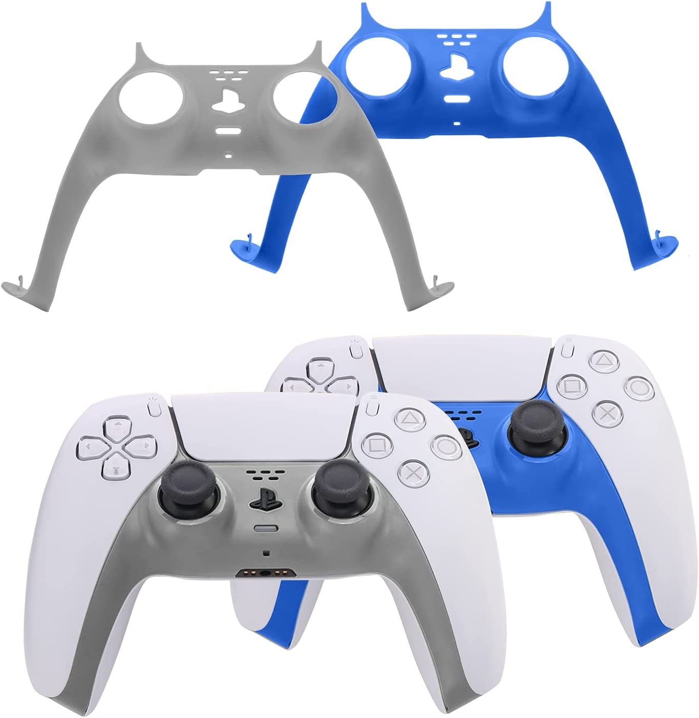 PS5 Controller Accessories, PS5 Controller Plates, PS5 Controller Faceplate 2 Pack - Green and Blue