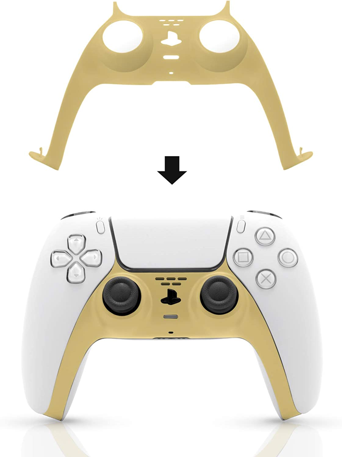 PS5 Controller Faceplate, PS5 Yellow Accessories, Decoration for PS5 Dual Sense Controller - Light Yellow