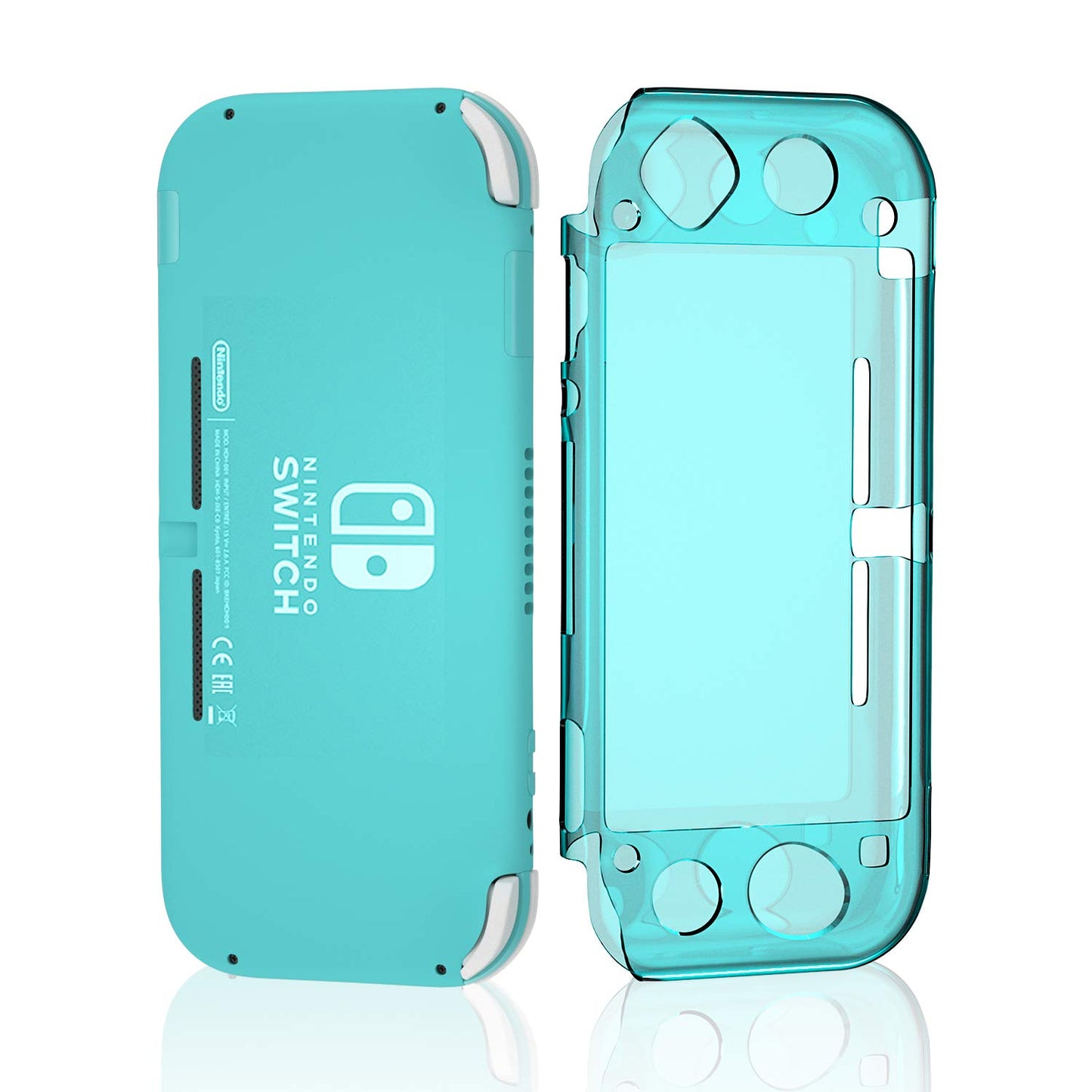 Switch lite Gray Case, Crystal Clear Case for Nintendo Switch Lite with Tempered Glass Screen Protector - Gray