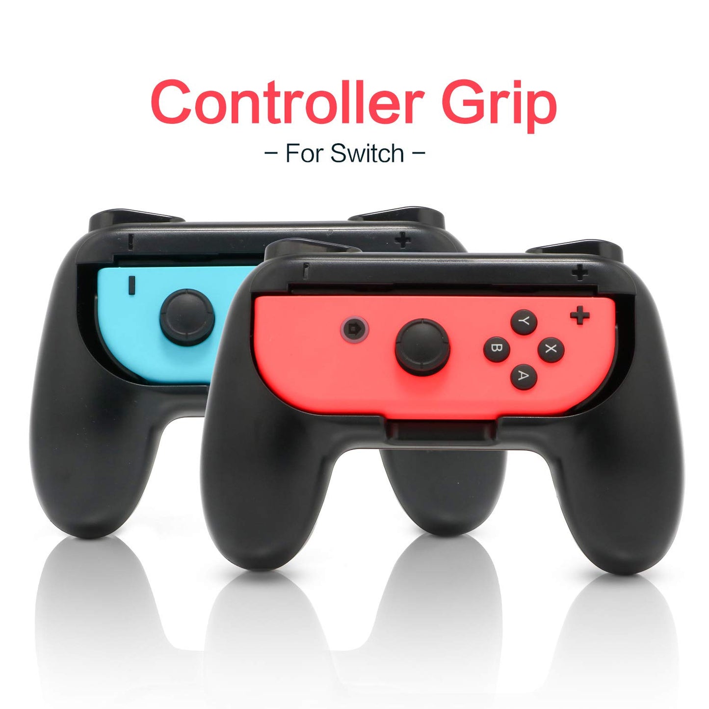 Switch Joy Con Grips, Comfortable Switch Joy Con Controller Grips - Blue and Red