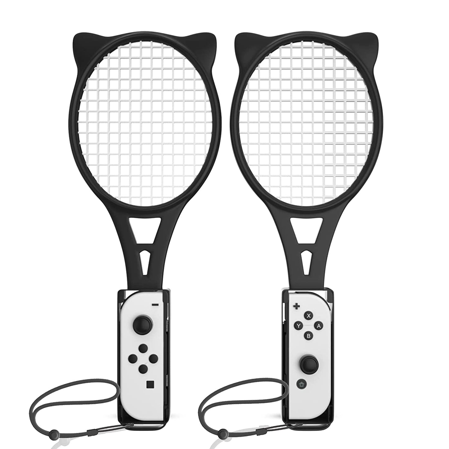 Tennis Racket for Nintendo Switch Sports or Nintendo Switch OLED Joycons for Mario Tennis Aces Accessories (2-Pack)